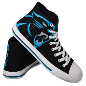 Carolina Panthers NFL Men's High Top Big Logo Canvas Shoes