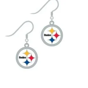 Pittsburgh Steelers NFL J Hook Logo Earrings Carded