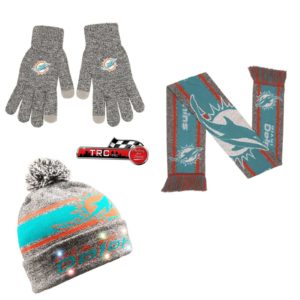 Miami Dolphins FOCO NFL Light Up Beanie/Scarf/Texting Gloves Set