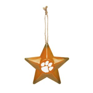 Clemson Tigers NCAA Metal Distressed Tree Ornament