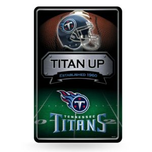 Tennessee Titans NFL 11x17 Titan Up Metal Embossed Slogan Sign
