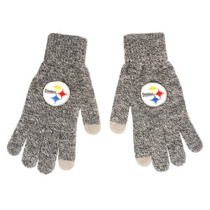 Pittsburgh Steelers NFL Gray Knit Acrylic Gloves W/Texting Tips