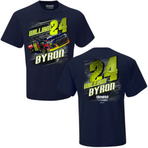 William Byron 2020 Checkered Flag Sports #24 Axalta Camber Tee, black t-shirt with colorful graphics, displayed on product page