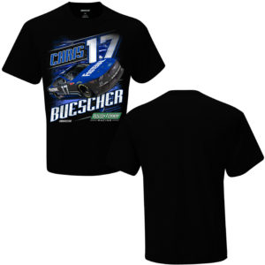 Chris Buescher 2020 Checkered Flag Sports #17 Fastenal Camber Tee, blue racing t-shirt with bold graphics in product gallery