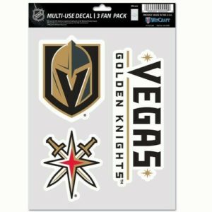Vegas Golden Knights Wincraft NHL Decal Sheet(3 Decals) Multi Use Decal