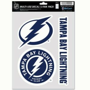 Tampa Bay Lightning Wincraft NHL Decal Sheet(3 Decals) Multi Use Decal