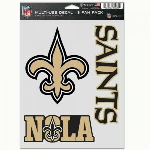 New Orleans Saints Wincraft NFL 3 Piece Fan Multi Use Decal Set