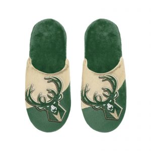 Milwaukee Bucks NBA Men's Colorblock Big Logo Slipper, 4 Sizes Available