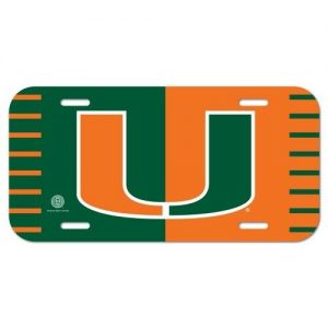 Miami(FL) Hurricanes Wincraft NCAA Plastic License Plate
