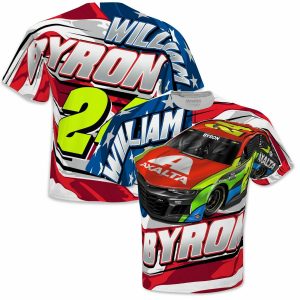 William Byron 2021 CFS #24 Axalta Sublimated Patriotic Total Print Tee