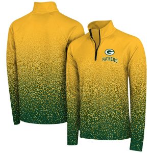Green Bay Packers NFL Gradient Raglan 1/4 Zip Jacket