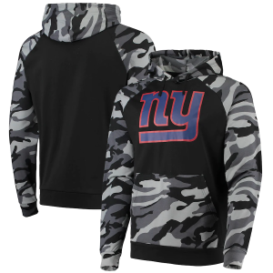 New York Giants NFL Camo Raglan Pullover Hoodie Black