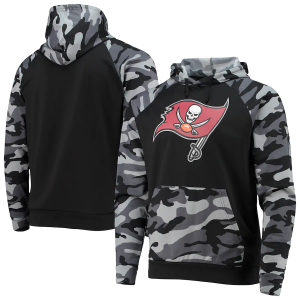 Tampa Bay Buccaneers NFL Camo Raglan Pullover Hoodie Black