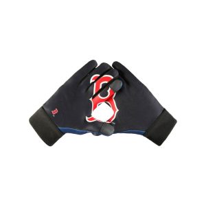 Boston Red Sox MLB Palm Logo Texting Gloves on product page, knit touchscreen gloves with team logo text on palm
