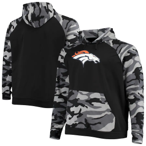 Denver Broncos NFL Camo Raglan Pullover Hoodie Black