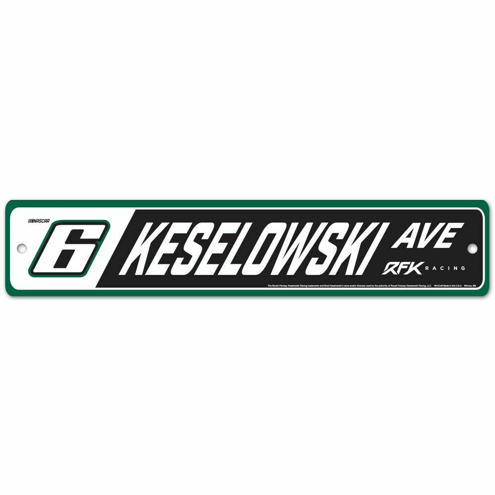 Brad Keselowski 2022 Wincraft NASCAR #6 Keselowski Ave Street Sign 3.75x19
