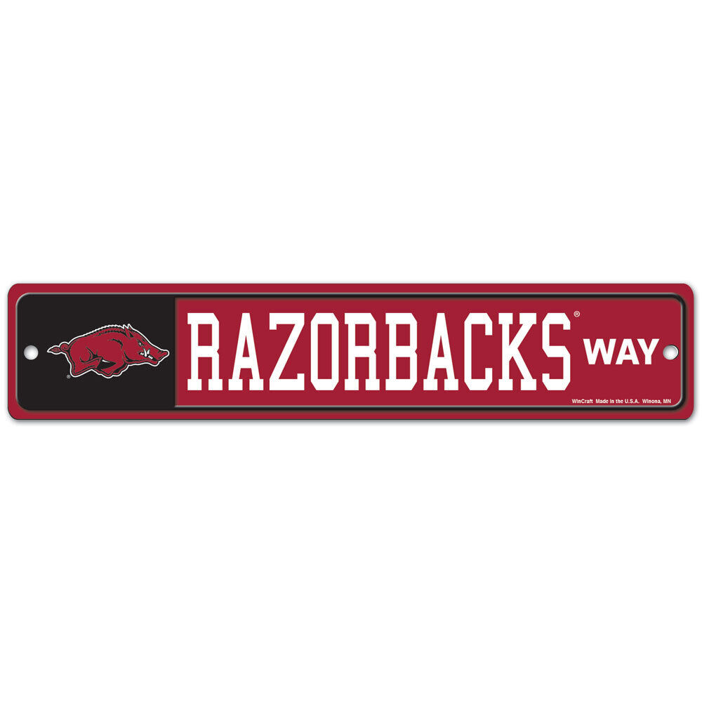 Wincraft NCAA Arkansas Razorbacks Way Street Sign 3.75x19