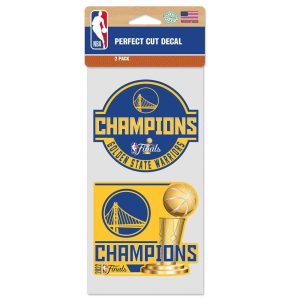 Golden State Warriors 2022 Wincraft NBA World Champions 4x4 Decal Set 2 Pc