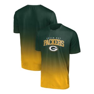 Green Bay Packers FOCO NFL Gradient Rash Guard Shirt, Gold/Green