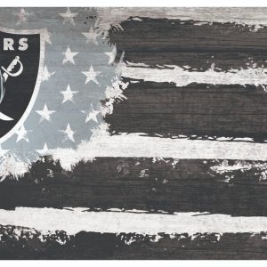 Las Vegas Raiders NFL 6x12 Team Flag Wooden Sign