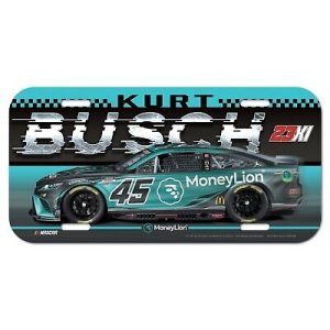 Kurt Busch 2022 Wincraft #45 Money Lion Poly License Plate!