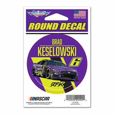 Brad Keselowski 2022 Wincraft #6 Violet Defense Round Decal 3"