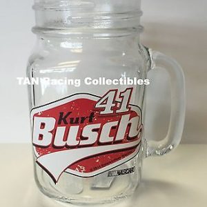 Kurt Busch Hunter Mfg 2015 #41 Mason Jar Glass Mug 16oz