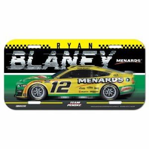 Ryan Blaney 2022 Wincraft #12 Menard's/Libman Poly License Plate, durable 6"x12" plastic, officially licensed, USA-made