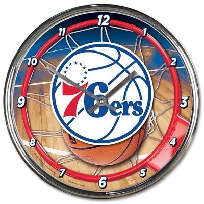 Philadelphia 76ers Wincraft NBA 12" Chrome Round Clock