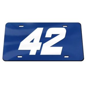 Kyle Larson 2018 Wincraft #42 Blue Crystal Mirror License Plate