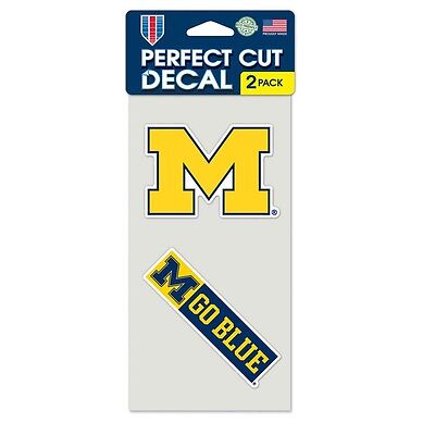Michigan Wolverines Wincraft NCAA 4x8 2pc Decal Set