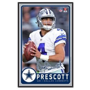 Dallas Cowboys Dak Prescott 11x17 Wood Sign With Bevel