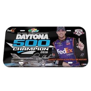 Denny Hamlin 2016 Wincraft #11 DAYTONA 500 Winner Crystal Mirror License Plate