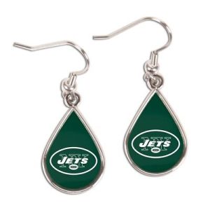 New York Jets Wincraft NFL Logo Tear Drop Earrings Carded