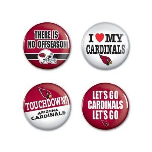 Arizona Cardinals Wincraft NFL Button Pins 4 Pack 1-1/4" Round