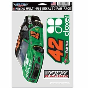 Ross Chastain 2021 Wincraft #42 Clover/Ganassi Multi Use Decal Sheet(3Pc)