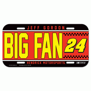 Jeff Gordon 2014 Wincraft #24 Hendrick Motoports BIG FAN Poly License Plate