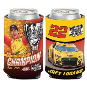 Joey Logano 2022 Wincraft #22 NASCAR Cup Series 2X Champion 12oz Can Coolie(1)