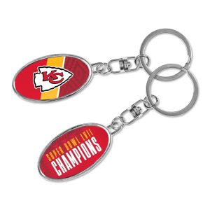 Kansas City Chiefs Super Bowl LVII Champions Silver Spinner Keychain
