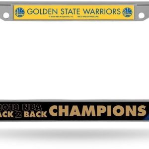 Golden State Warriors 2018 NBA Champions Metal License Plate Chrome Frame