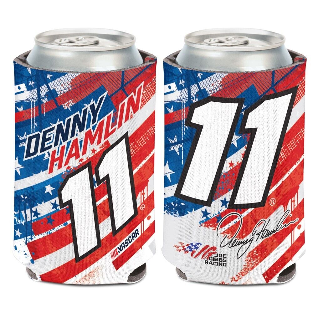 Denny Hamlin 2023 Wincraft #11 Joe Gibbs Racing Patriotic 12oz Can Coolie