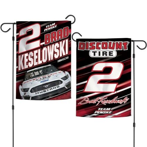 Brad Keselowski Wincraft 2019 #2 Discount Tire Double Sided 12x18 Garden Flag