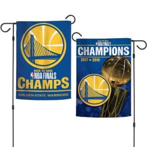 Golden State Warriors NBA Back to Back Champs 12x18 Double Sided Garden Flag