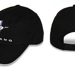 2019 Checkered Flag Sports Ford Mustang Black Hat with velcro closure on display, showcasing logo detail