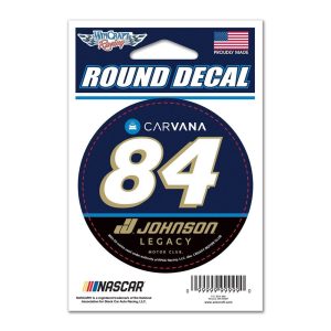 Jimmie Johnson 2023 Wincraft #84 Carvana/Legacy Motor Club Round Decal 3"