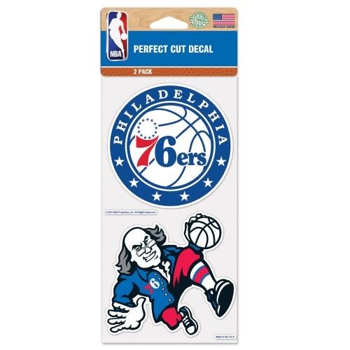 Philadelphia 76ers Wincraft NBA 4x8 Decal Sheet 2 Pc