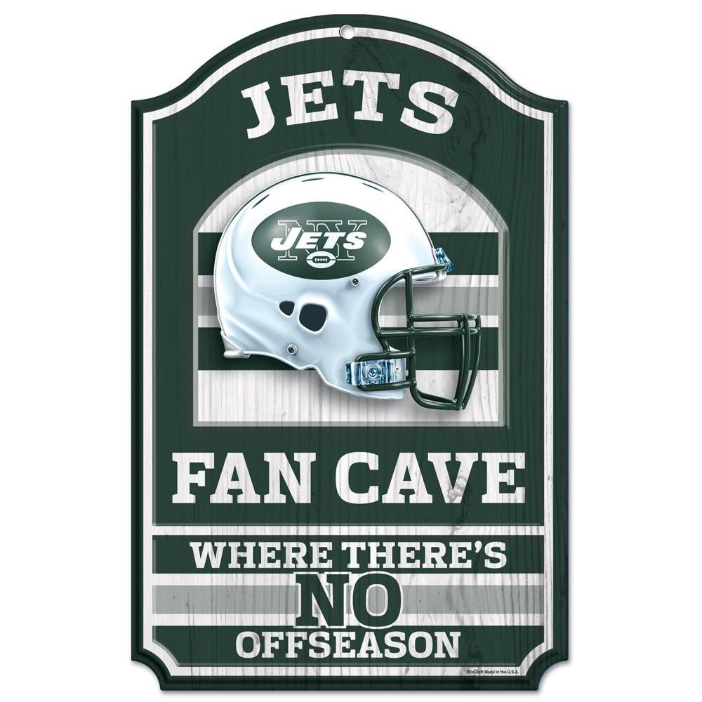 New York Jets Wincraft NFL 11x17 Wooden Fan Cave Sign
