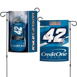Kyle Larson Wincraft 2018 #42 Credit One Bank Double Sided 12x18 Garden Flag