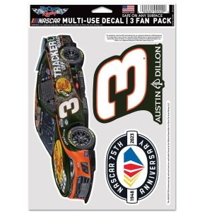 Austin Dillon 2023 Wincraft #3 Bass Pro Shops Multi Use Decal Sheet(3Pk)