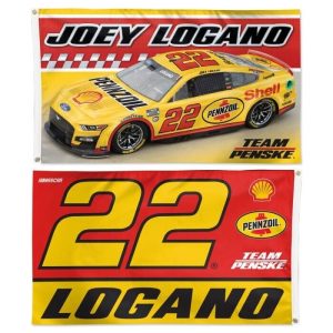 Joey Logano 2023 Wincraft #22 Shell/Pennzoil  3' x 5' 2 Sided Flag